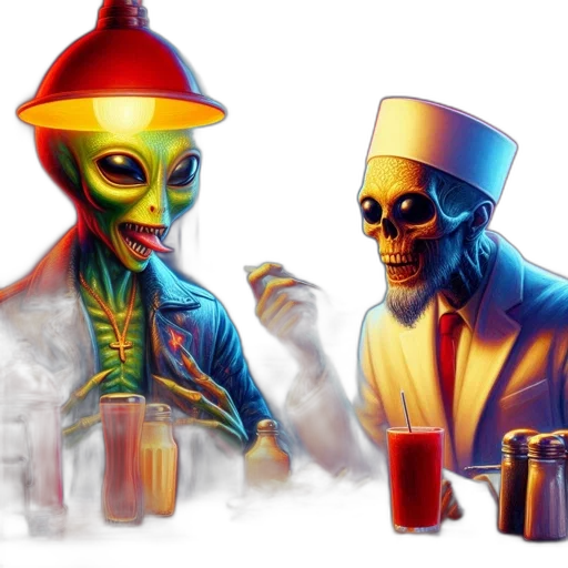 food, concept art, pixel art, vaporwave, fantasy art, neon lights, outer space, fire transparent PNG cut-out