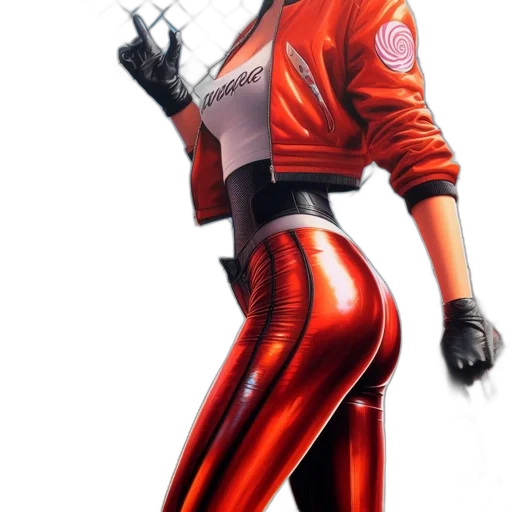 jacket, staff, robot, weapon, concept art, comic book art, cyberpunk, photorealistic transparent PNG cut-out