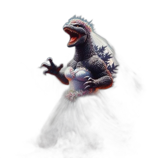 creature, dragon, dress, animal, concept art, fantasy art, 3d render, pixel art transparent PNG cut-out
