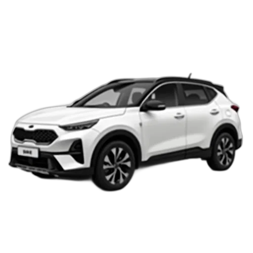 car, 3d render, white, compact, suv, black, roof, side transparent PNG cut-out