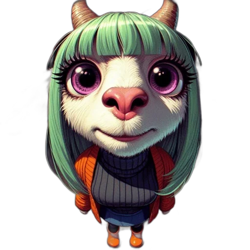 animal, face, staff, creature, concept art, 3d render, fantasy art, cartoon transparent PNG cut-out