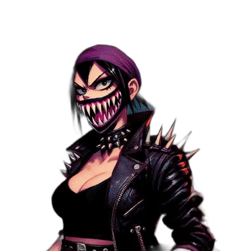mask, jacket, creature, comic book art, concept art, pixel art, fantasy art, dark transparent PNG cut-out