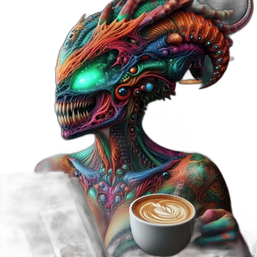 robot, creature, dragon, fantasy art, concept art, 3d render, pixel art, outer space transparent PNG cut-out