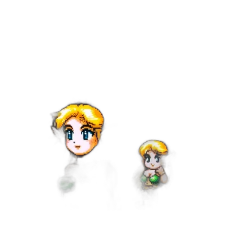 pixel art, 3d render, concept art, anime, pastel, green, two, female transparent PNG cut-out