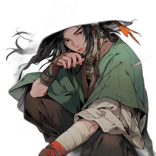 staff, weapon, concept art, fantasy art, anime, comic book art, earth tones, green transparent PNG cut-out
