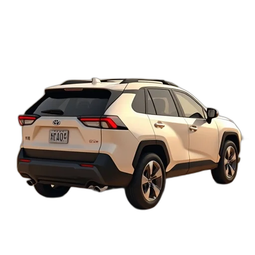 car, 3d render, beige, 2019, toyota, rav4 transparent PNG cut-out