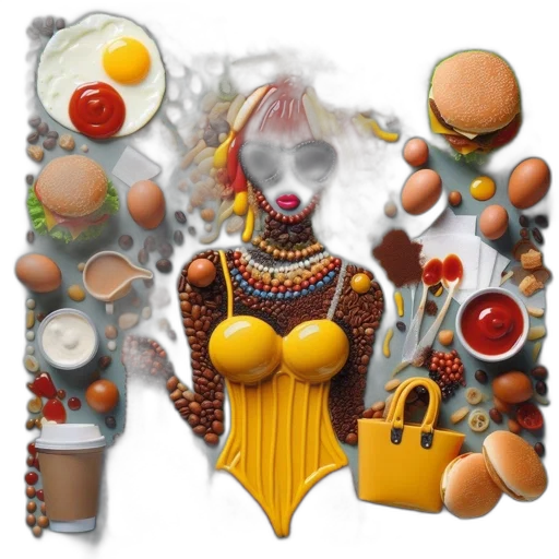 jewelry, food, mask, dress, concept art, 3d render, photorealistic, pixel art transparent PNG cut-out