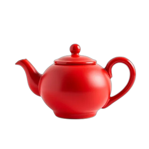 food, 3d render, photorealistic, red, bright, teapot, smooth, surface transparent PNG cut-out