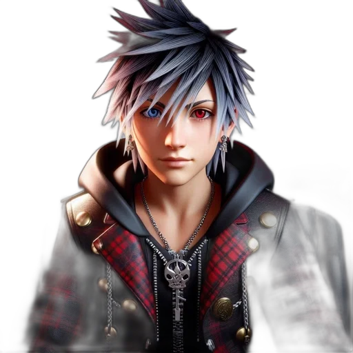 jacket, face, photorealistic, fantasy art, concept art, 3d render, dark, mysterious transparent PNG cut-out