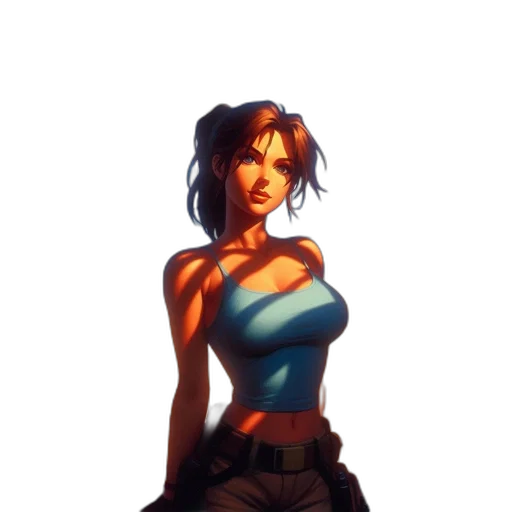 dress, staff, comic book art, concept art, pixel art, fantasy art, neon lights, blue transparent PNG cut-out