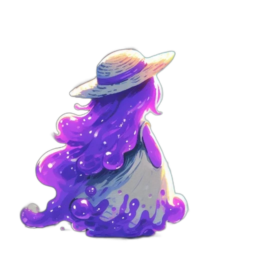 hat, dress, creature, staff, watercolor, concept art, fantasy art, pixel art transparent PNG cut-out