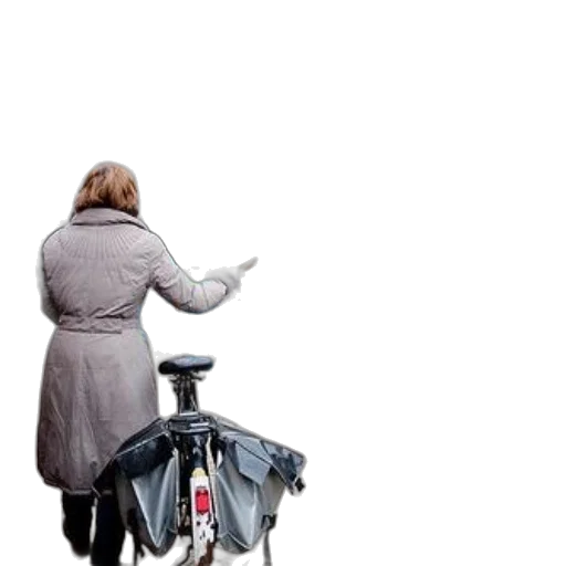 staff, umbrella, jacket, robot, photorealistic, concept art, city street, bustling transparent PNG cut-out