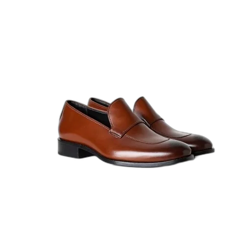 shoes, pair, brown, loafers, sleek, design, shiny, finish transparent PNG cut-out