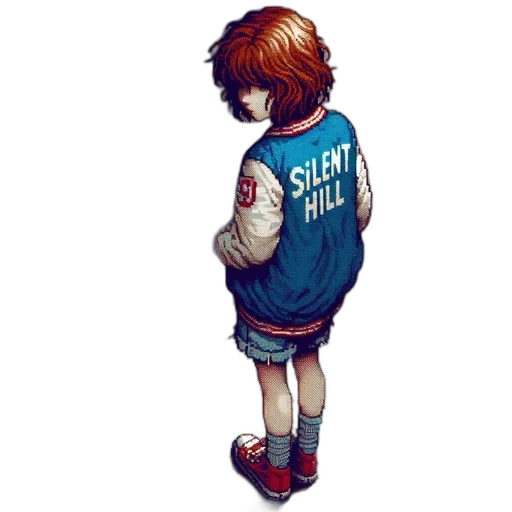 jacket, dress, shoes, staff, comic book art, pixel art, concept art, watercolor transparent PNG cut-out