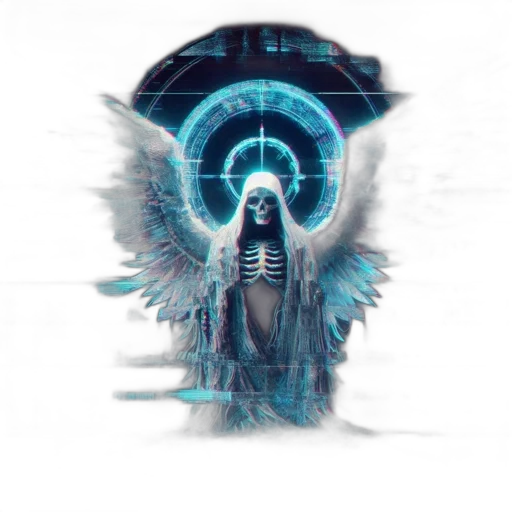 concept art, fantasy art, pixel art, cyberpunk, blue, ethereal, hybrid, figure transparent PNG cut-out