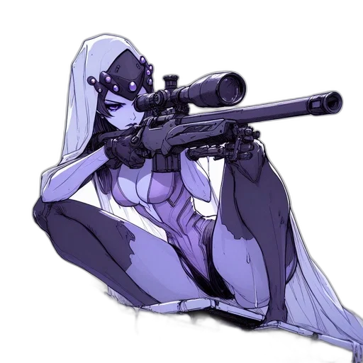 weapon, robot, concept art, cyberpunk, pixel art, comic book art, blue, animated transparent PNG cut-out