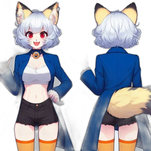 jacket, staff, dress, creature, concept art, anime, pixel art, 3d render transparent PNG cut-out