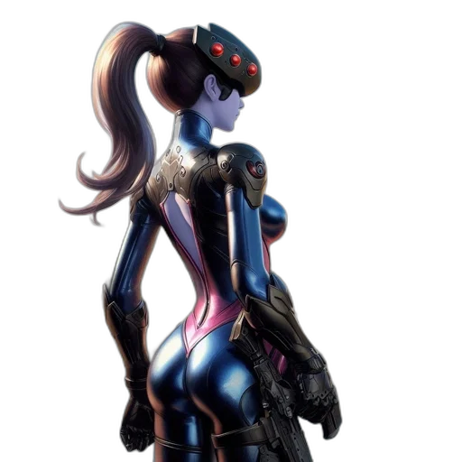 robot, dress, weapon, staff, concept art, cyberpunk, 3d render, fantasy art transparent PNG cut-out