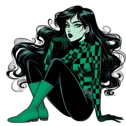 comic book art, cartoon, concept art, pixel art, green, monochrome, dark, animated transparent PNG cut-out