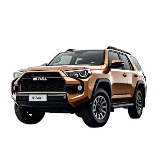 brown, suv, black, grille, wizara, logo, front, bumper transparent PNG cut-out