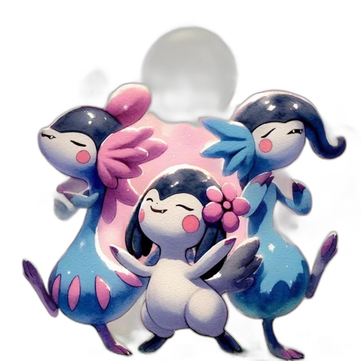 creature, staff, animal, concept art, 3d render, vaporwave, pixel art, pastel transparent PNG cut-out