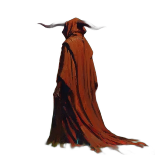 staff, dress, creature, mask, concept art, fantasy art, pixel art, 3d render transparent PNG cut-out
