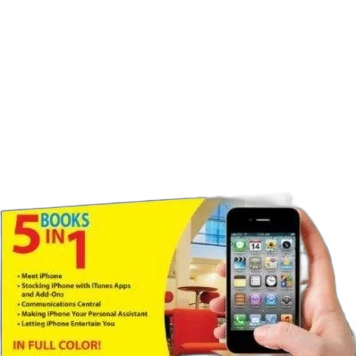 book, cover, titled, iphone, all-in-one, dummies, yellow, background transparent PNG cut-out