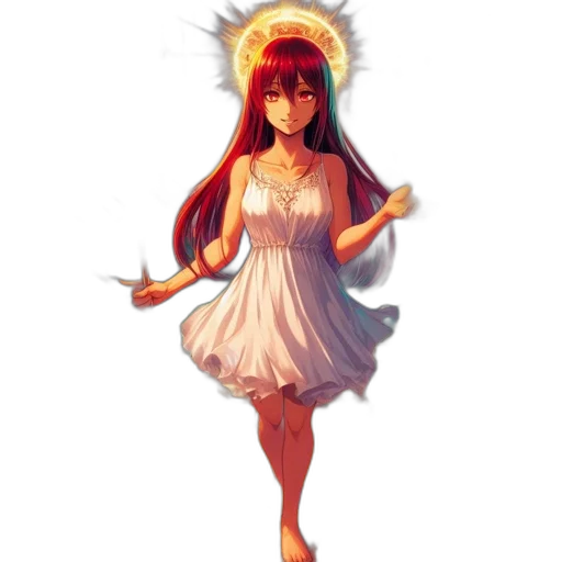 dress, staff, crown, pixel art, concept art, fantasy art, anime, red transparent PNG cut-out
