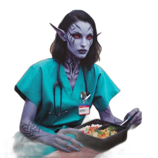 staff, food, concept art, fantasy art, pixel art, comic book art, blue, alien-like transparent PNG cut-out