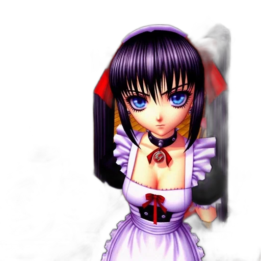 dress, staff, weapon, face, anime, 3d render, photorealistic, pixel art transparent PNG cut-out