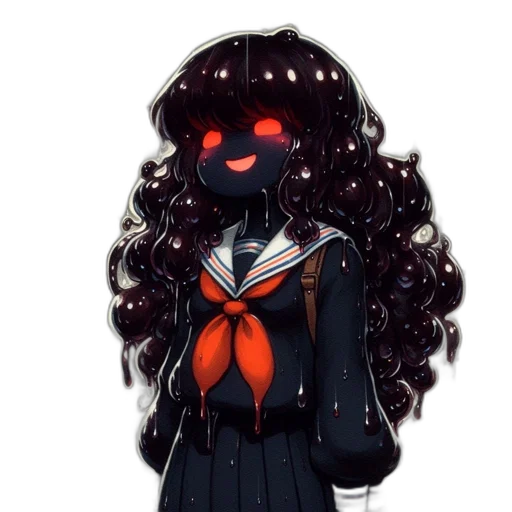 mask, creature, dress, hair, pixel art, concept art, anime, fantasy art transparent PNG cut-out