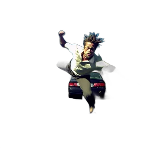 car, pixel art, concept art, 3d render, photorealistic, individual, leaps, speeding transparent PNG cut-out