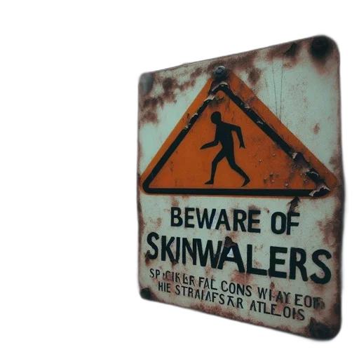 umbrella, animal, 3d render, dense, forest, weathered, warning, sign transparent PNG cut-out