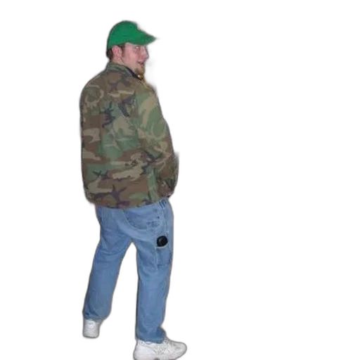 jacket, hat, staff, creature, 3d render, concept art, photorealistic, green transparent PNG cut-out