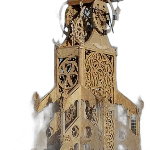 3d render, concept art, fantasy art, intricately, carved, wooden, structure, stands transparent PNG cut-out