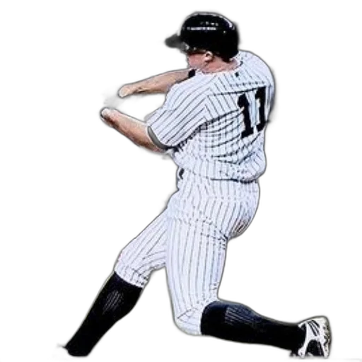 photorealistic, 3d render, pixel art, concept art, baseball, player, striped, uniform transparent PNG cut-out