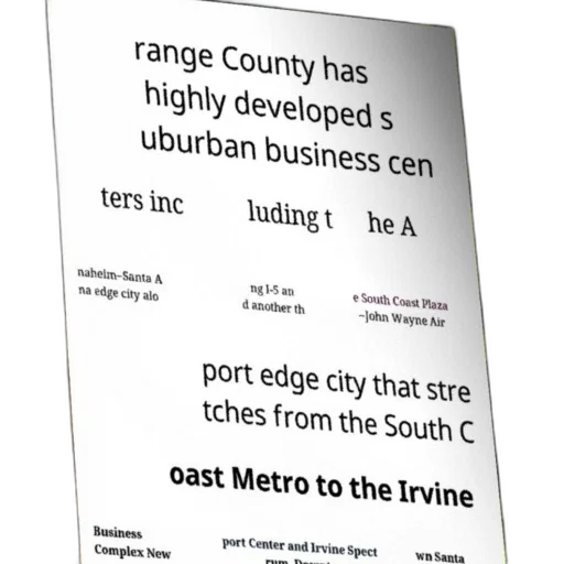 map, orange, county, california, highlighting, developed, suburban, business transparent PNG cut-out