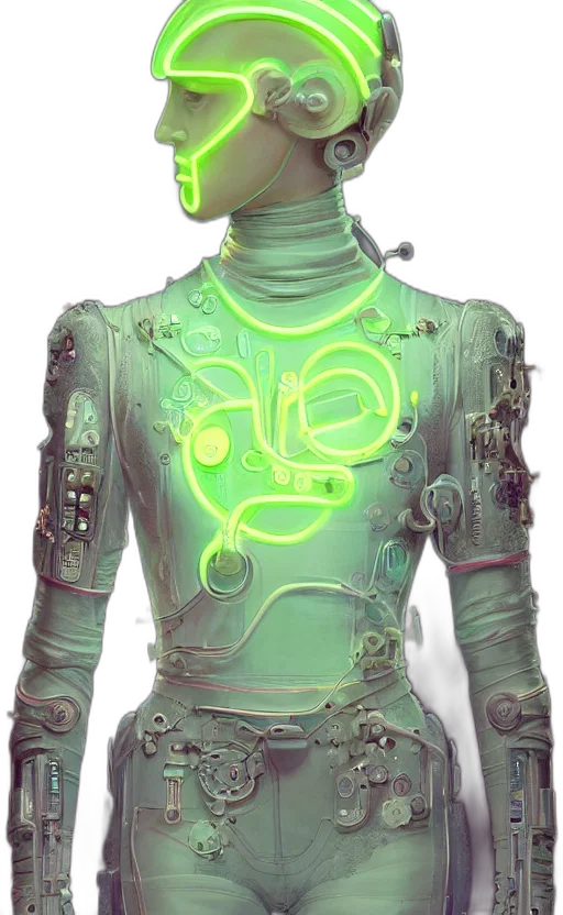 robot, jacket, staff, mask transparent PNG cut-out