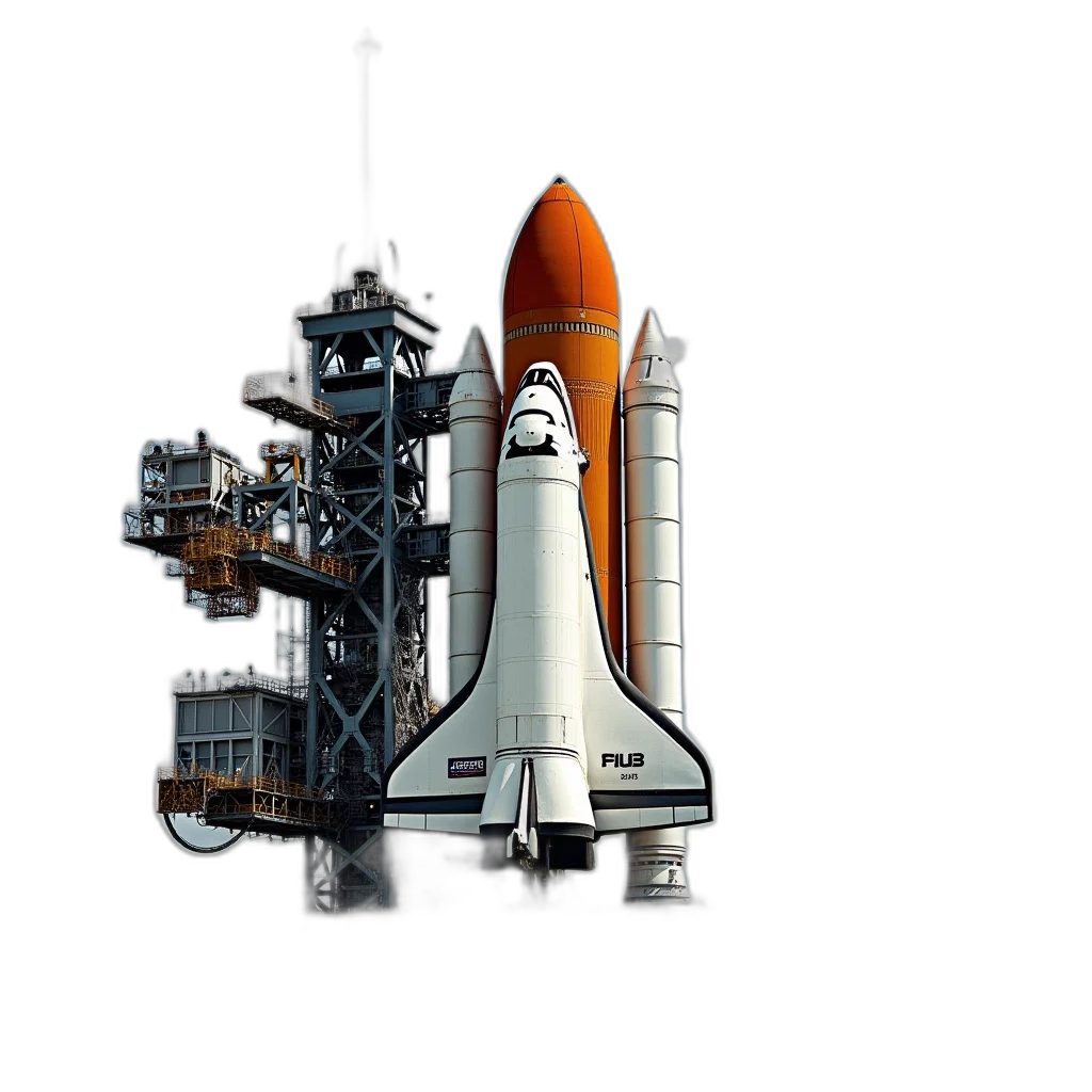 concept art, pixel art, 3d render, photorealistic, outer space, space, shuttle, being transparent PNG cut-out