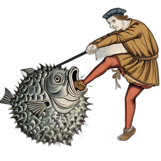 weapon, staff, food, animal, concept art, underwater, man, medieval transparent PNG cut-out