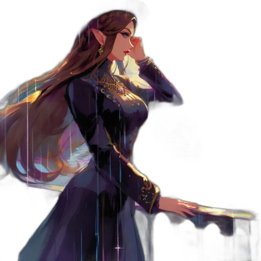 sword, dress, staff, weapon, concept art, fantasy art, anime, pixel art transparent PNG cut-out