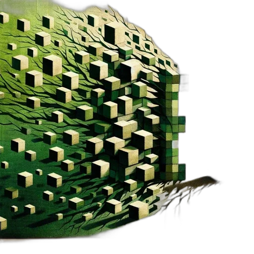 hat, crown, building, mask, 3d render, concept art, green, abstract transparent PNG cut-out