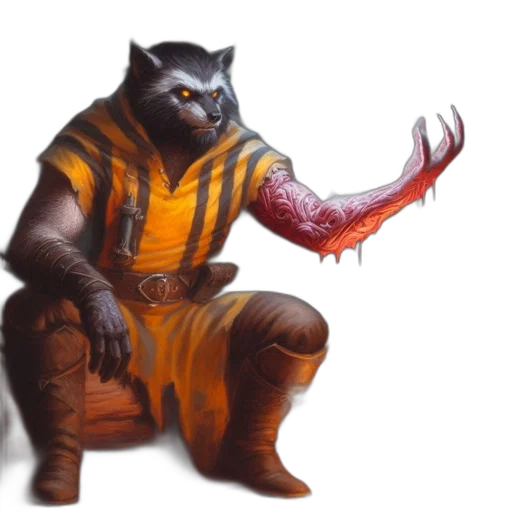 creature, staff, animal, concept art, fantasy art, 3d render, comic book art, anthropomorphic transparent PNG cut-out