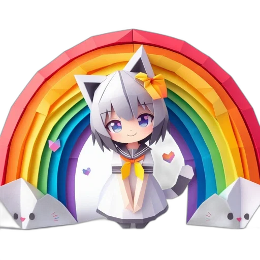 creature, animal, umbrella, staff, anime, concept art, pixel art, 3d render transparent PNG cut-out