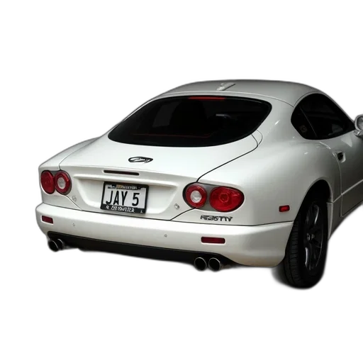 car, 3d render, photorealistic, concept art, white, black, rear, window transparent PNG cut-out