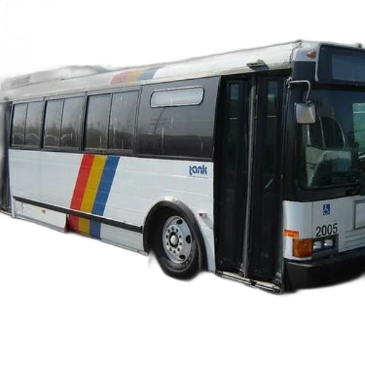 staff, car, 3d render, photorealistic, white, bus, colorful, stripes transparent PNG cut-out