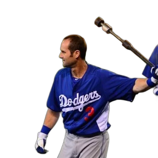 staff, weapon, animal, baseball, player, wearing, blue, dodgers transparent PNG cut-out