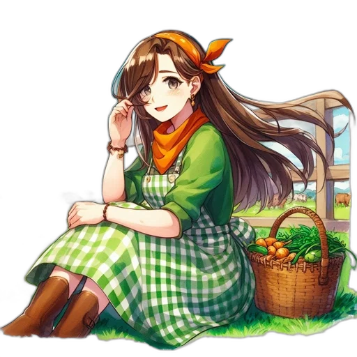 dress, staff, food, animal, pixel art, anime, concept art, fantasy art transparent PNG cut-out