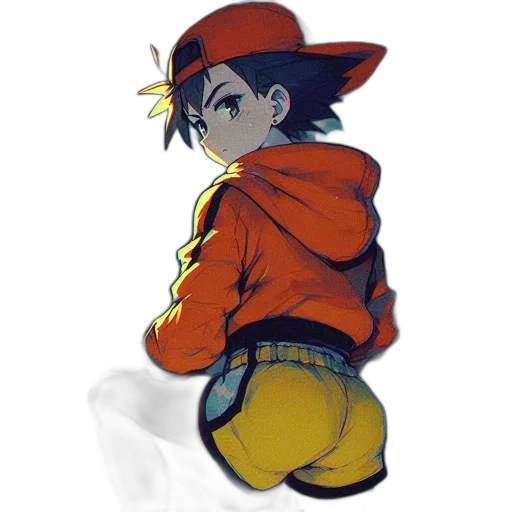 hat, jacket, staff, watercolor, anime, concept art, cartoon, red transparent PNG cut-out