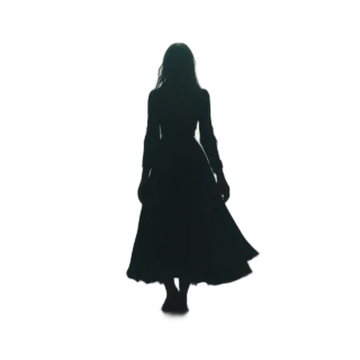 dress, staff, jacket, hair transparent PNG cut-out